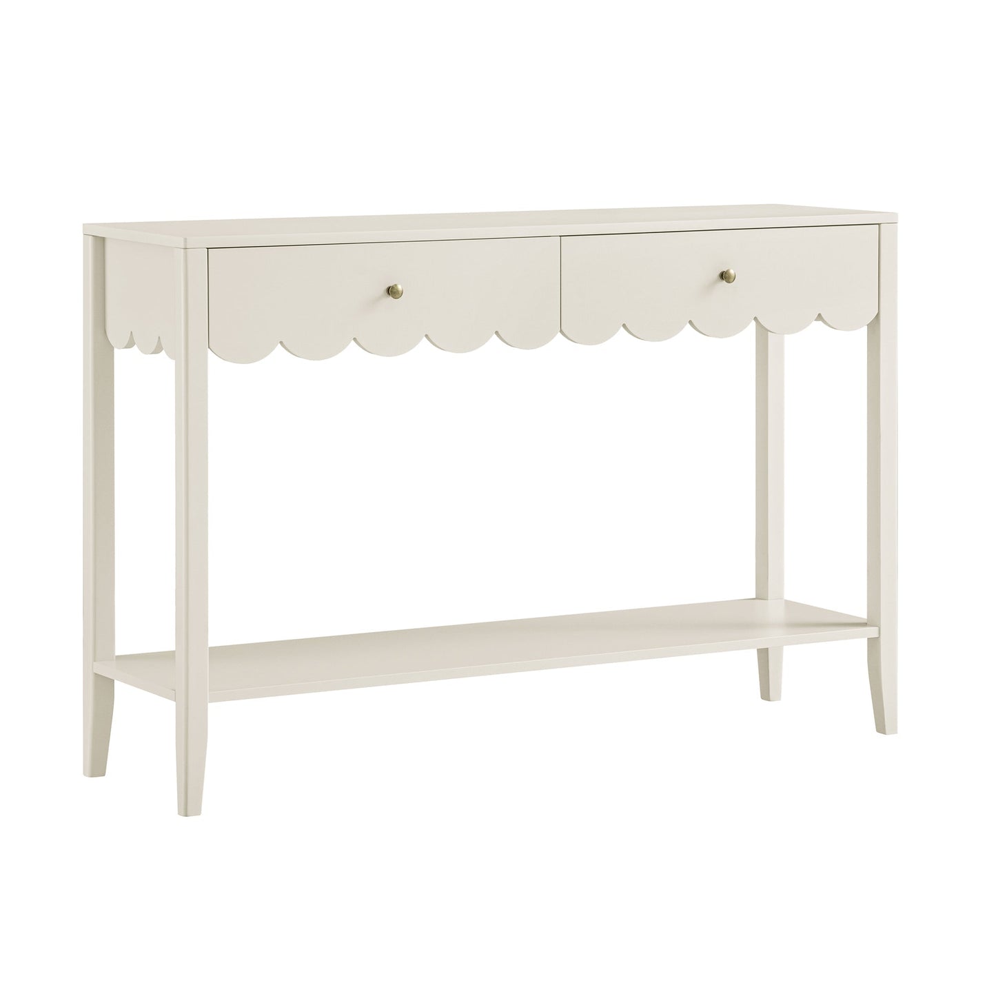 Console Henley à bords festonnés, sable clair