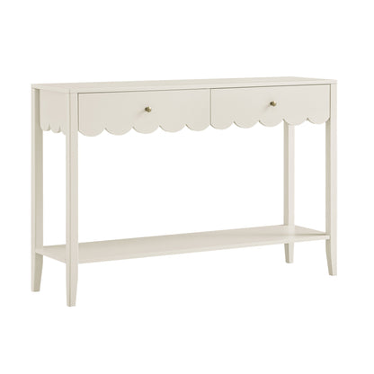 Console Henley à bords festonnés, sable clair