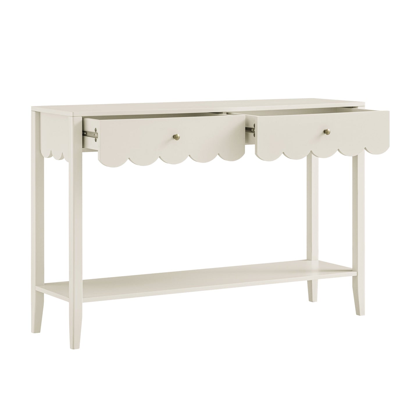 Console Henley à bords festonnés, sable clair