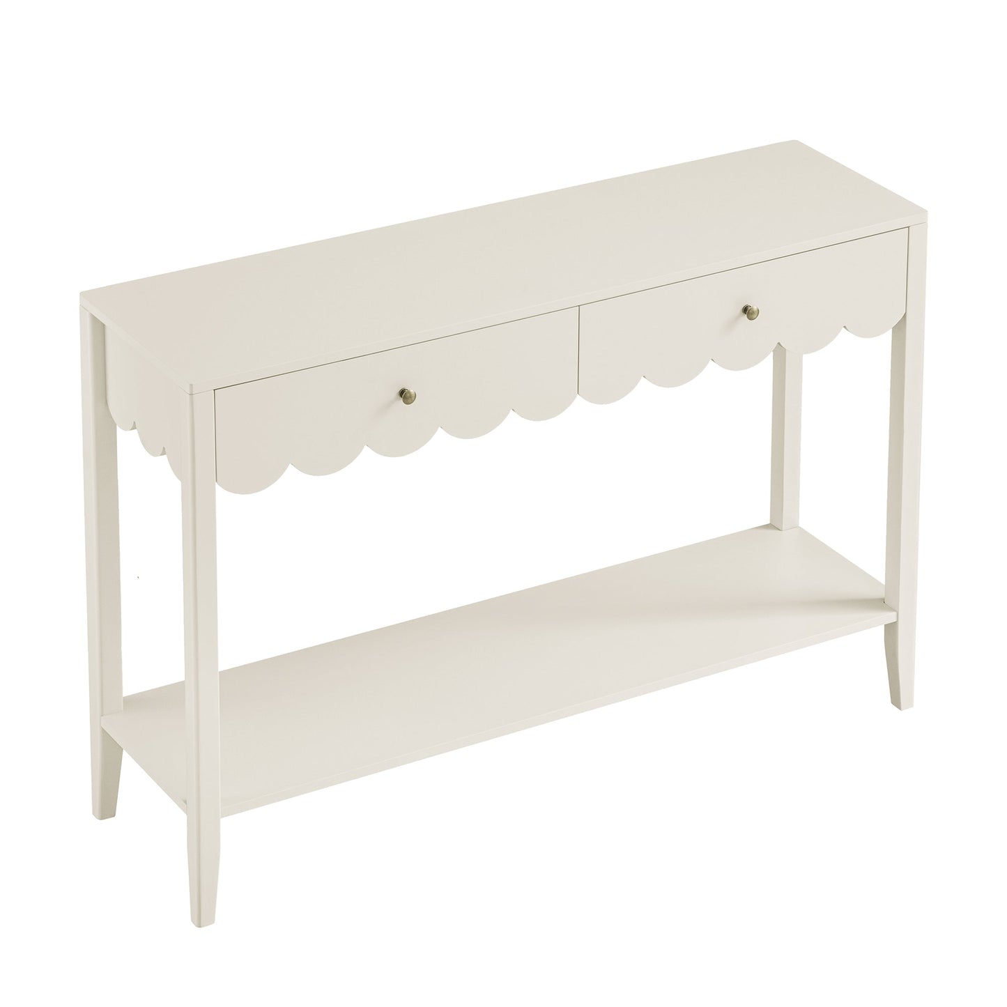 Console Henley à bords festonnés, sable clair
