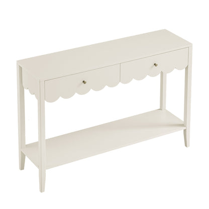 Console Henley à bords festonnés, sable clair