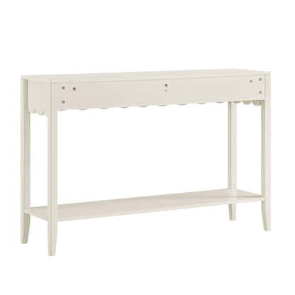Console Henley à bords festonnés, sable clair