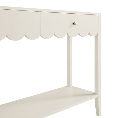 Console Henley à bords festonnés, sable clair