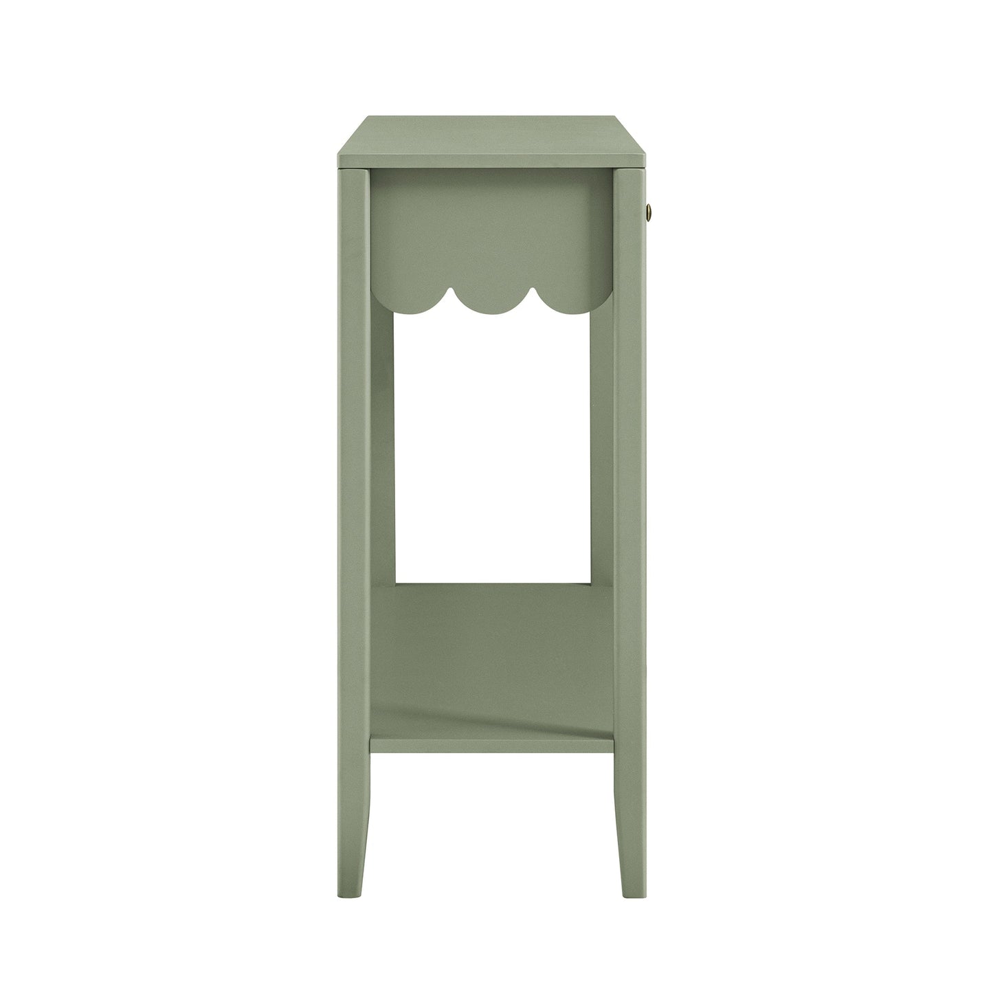 Console Henley à bords festonnés, vert sauge