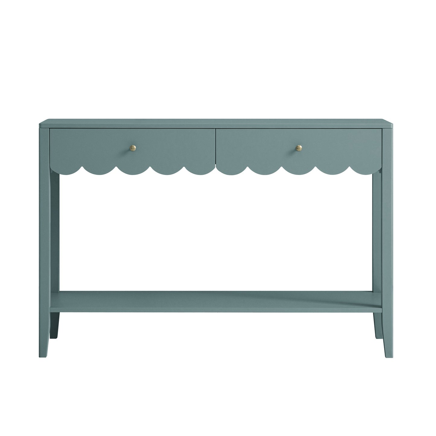 Console Henley à bords festonnés, épicéa bleu