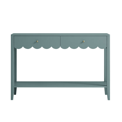 Console Henley à bords festonnés, épicéa bleu