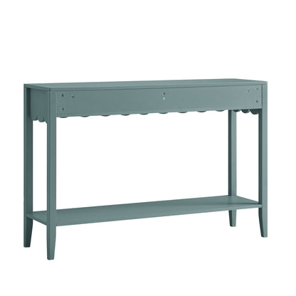 Console Henley à bords festonnés, épicéa bleu