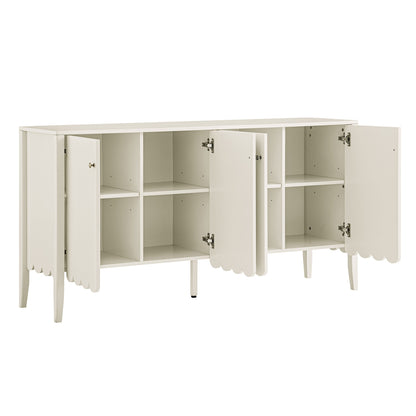 Buffet Henley à bords festonnés, 59 po de large, sable clair