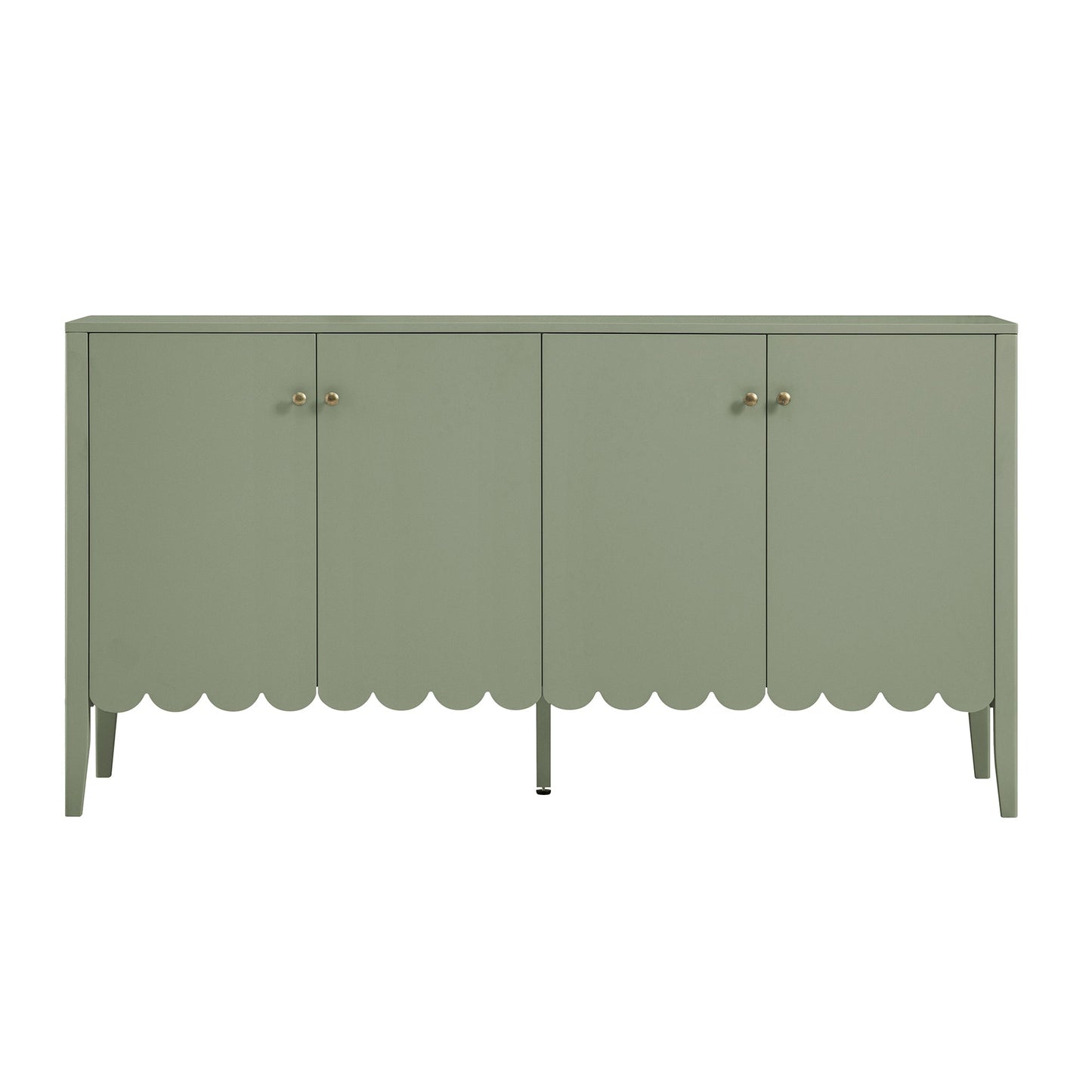 Buffet Henley à bords festonnés, 140 cm de large, vert sauge