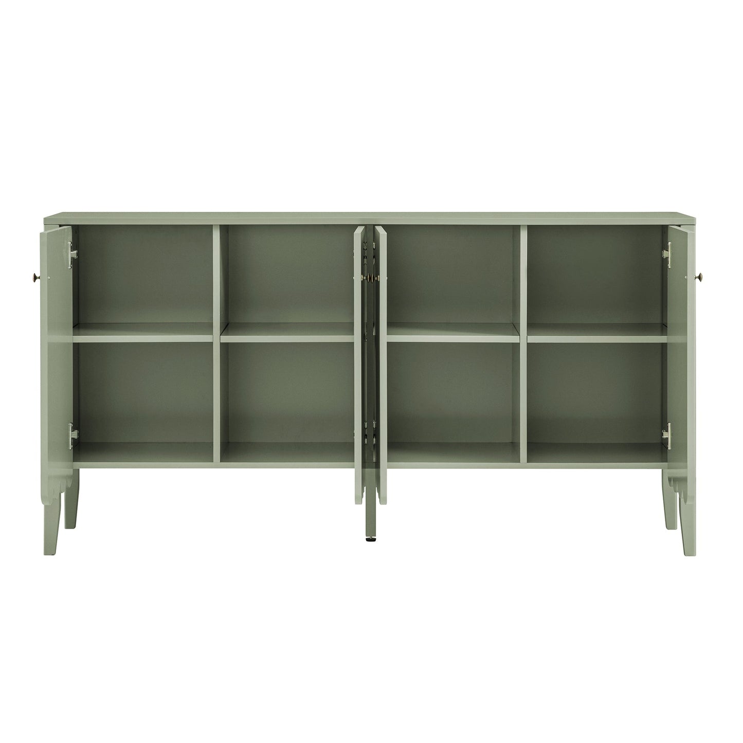 Buffet Henley à bords festonnés, 140 cm de large, vert sauge