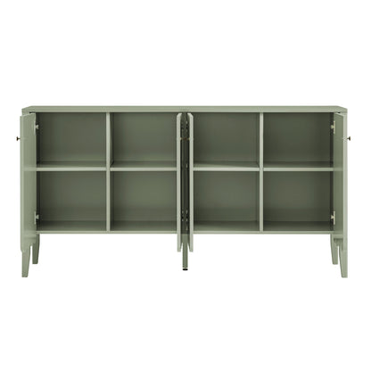 Buffet Henley à bords festonnés, 140 cm de large, vert sauge