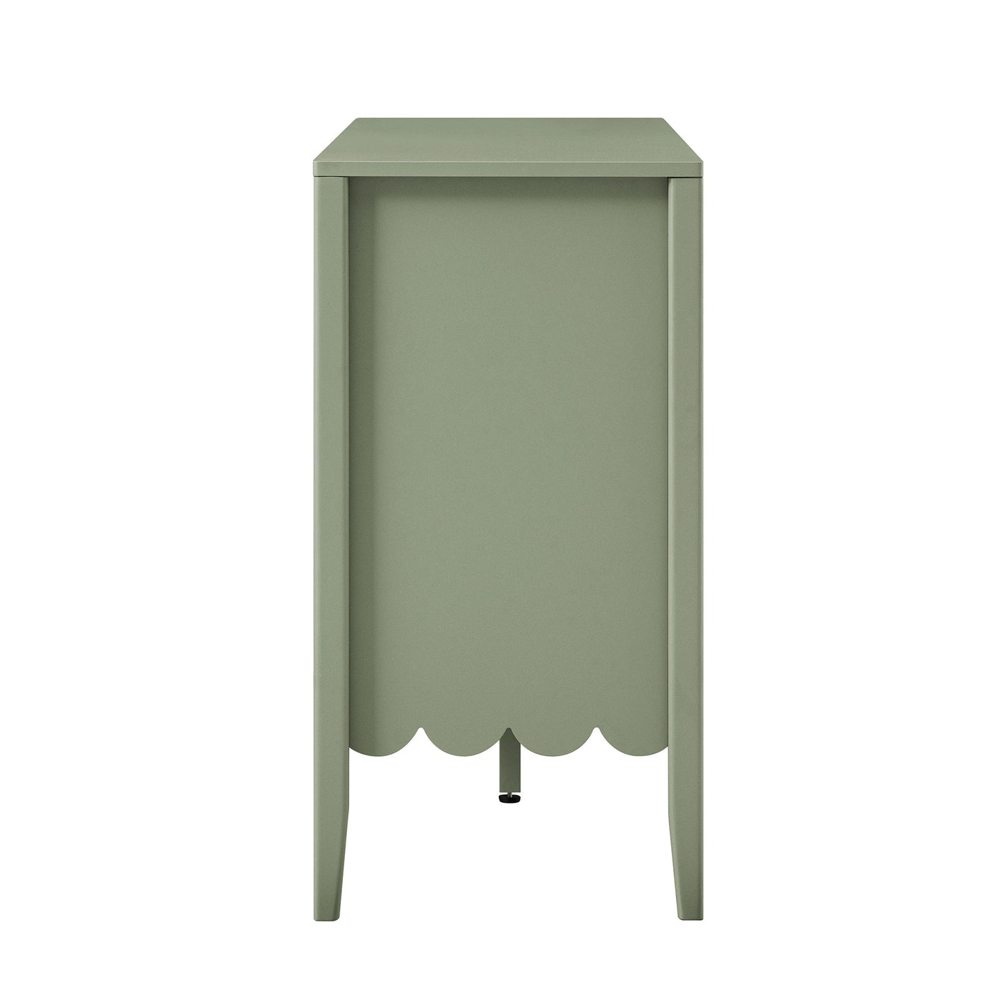 Buffet Henley à bords festonnés, 140 cm de large, vert sauge