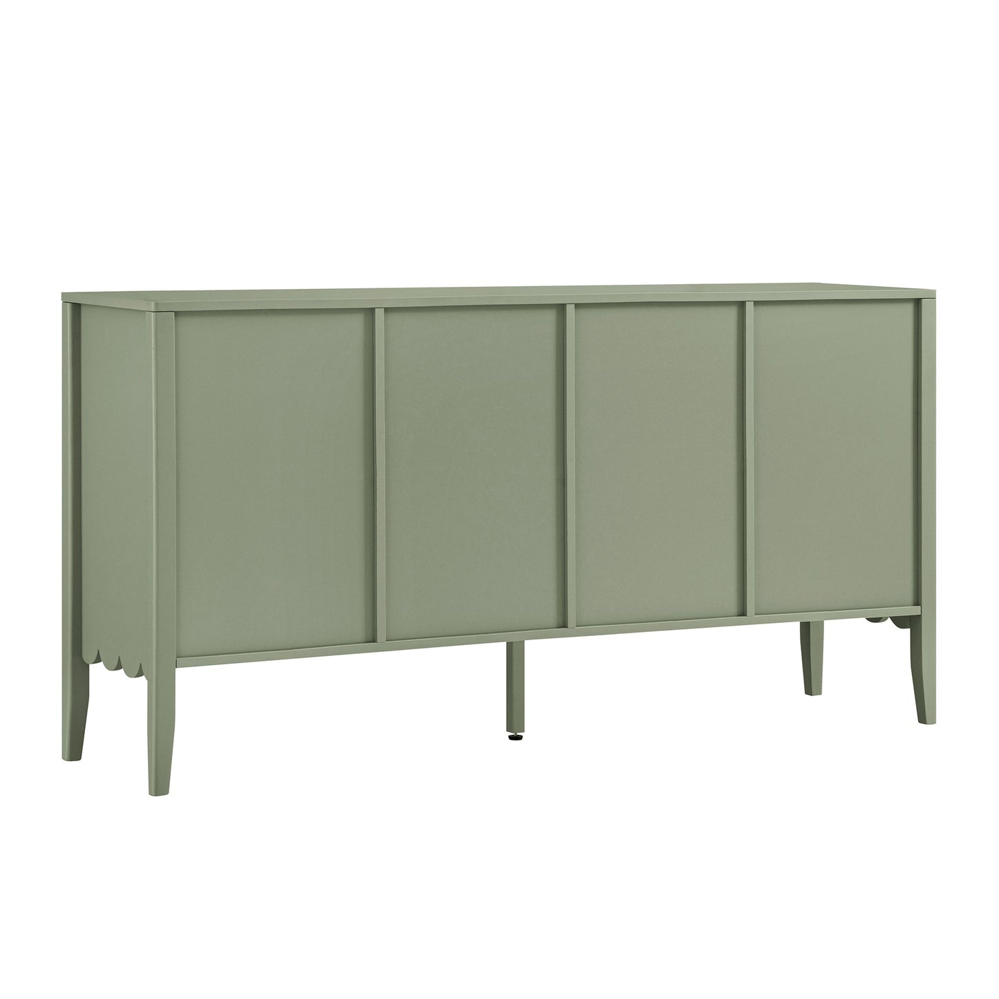 Buffet Henley à bords festonnés, 140 cm de large, vert sauge
