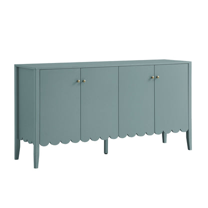 Buffet Henley à bords festonnés de 59 po de large, épicéa bleu