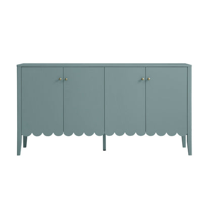 Buffet Henley à bords festonnés de 59 po de large, épicéa bleu