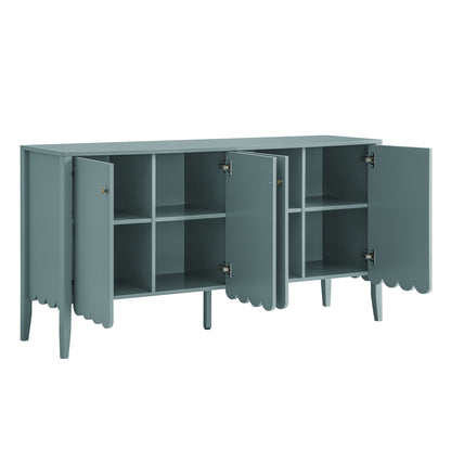 Buffet Henley à bords festonnés de 59 po de large, épicéa bleu