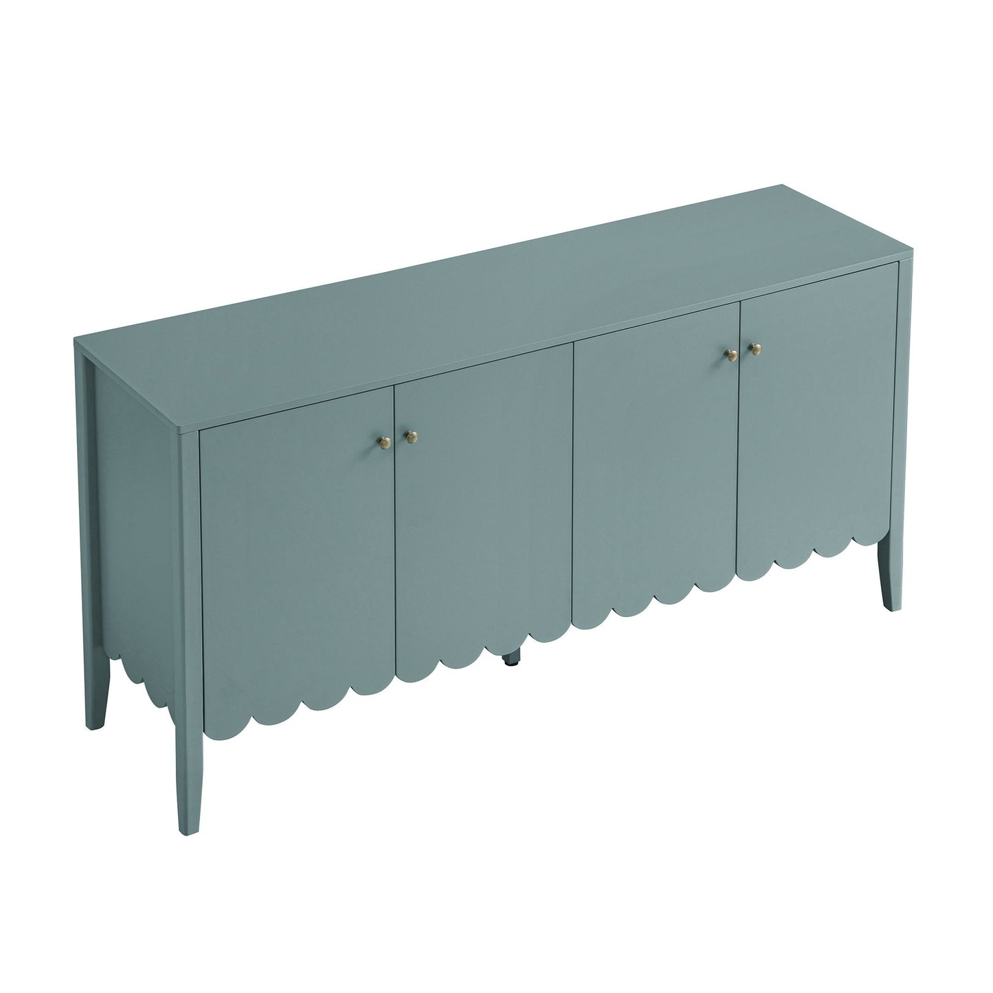 Buffet Henley à bords festonnés de 59 po de large, épicéa bleu