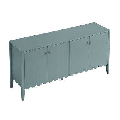 Buffet Henley à bords festonnés de 59 po de large, épicéa bleu