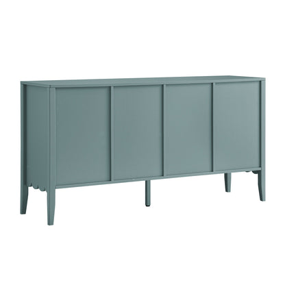 Buffet Henley à bords festonnés de 59 po de large, épicéa bleu