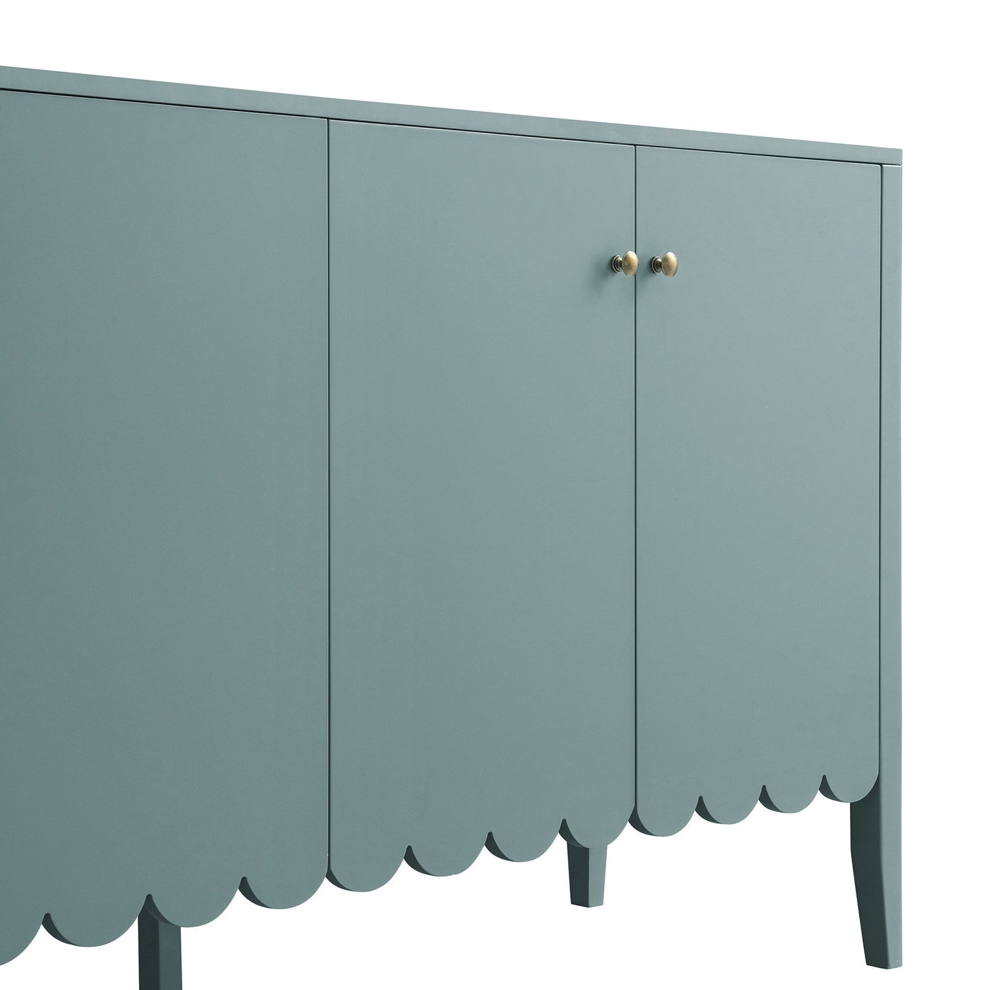 Buffet Henley à bords festonnés de 59 po de large, épicéa bleu