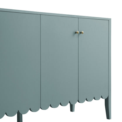 Buffet Henley à bords festonnés de 59 po de large, épicéa bleu