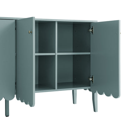 Buffet Henley à bords festonnés de 59 po de large, épicéa bleu