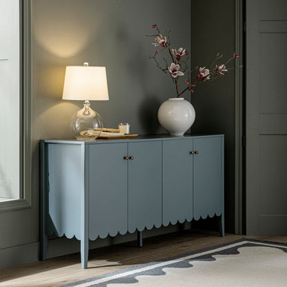 Buffet Henley à bords festonnés de 59 po de large, épicéa bleu