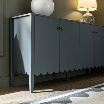 Buffet Henley à bords festonnés de 59 po de large, épicéa bleu