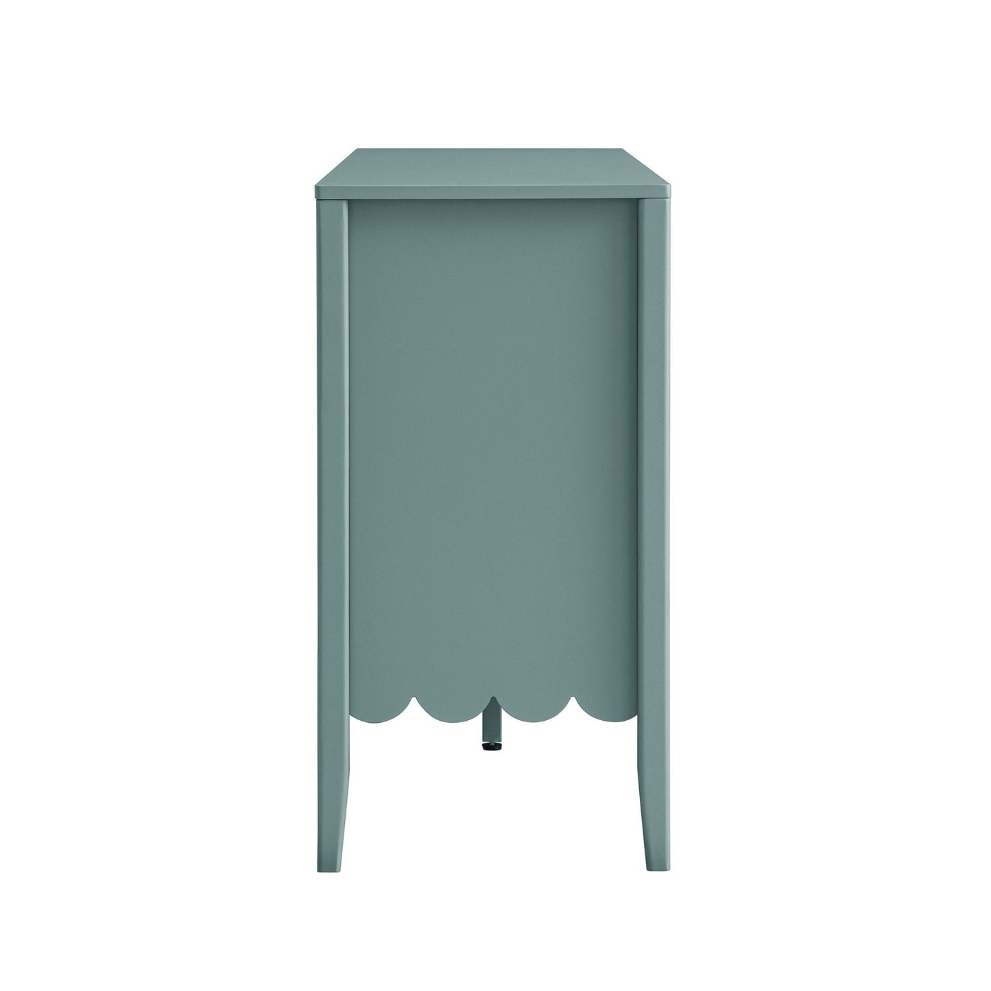 Buffet Henley à bords festonnés de 140 cm de large avec étagère ouverte, épicéa bleu