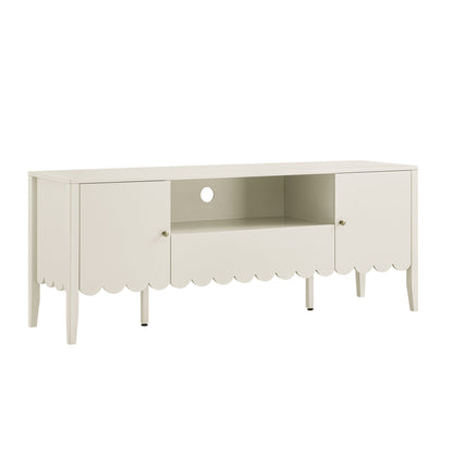 Meuble TV Henley à bords festonnés, 59 po de large, sable clair