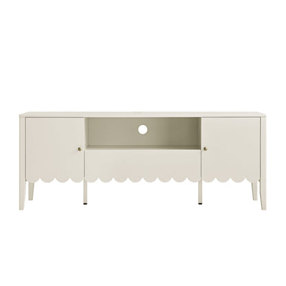 Meuble TV Henley à bords festonnés, 59 po de large, sable clair