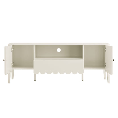Meuble TV Henley à bords festonnés, 59 po de large, sable clair