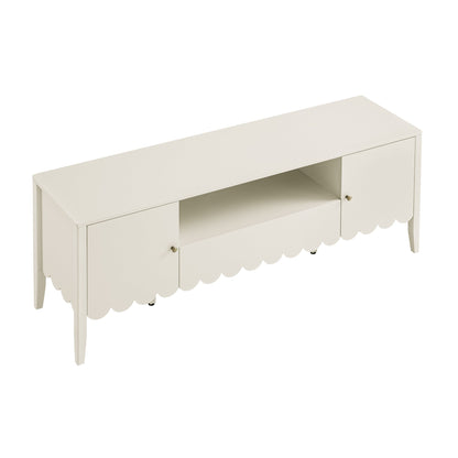 Meuble TV Henley à bords festonnés, 59 po de large, sable clair