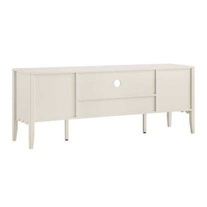 Meuble TV Henley à bords festonnés, 59 po de large, sable clair