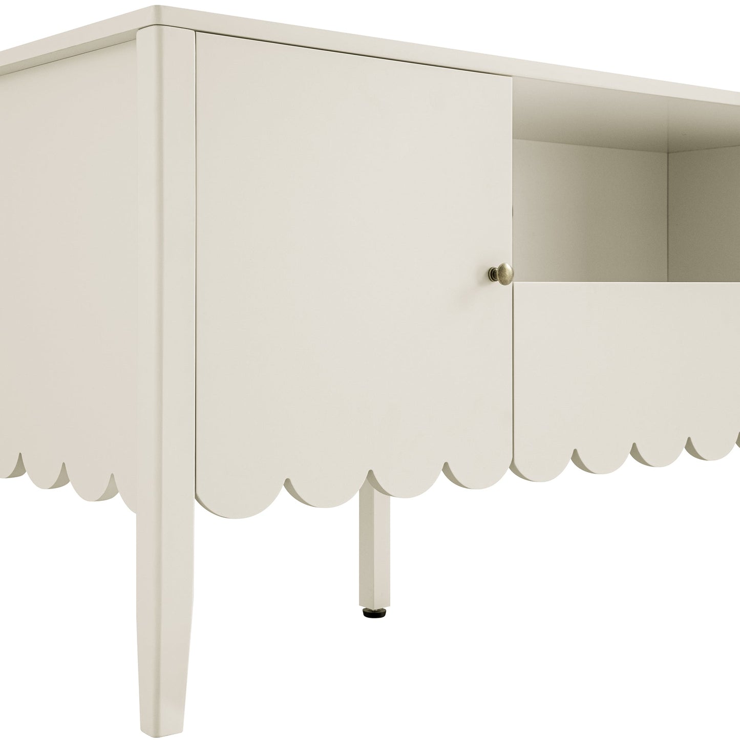 Meuble TV Henley à bords festonnés, 59 po de large, sable clair