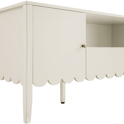 Meuble TV Henley à bords festonnés, 59 po de large, sable clair