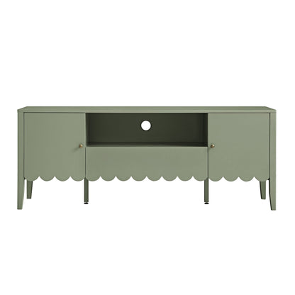 Meuble TV Henley à bords festonnés, 59 po de large, vert sauge
