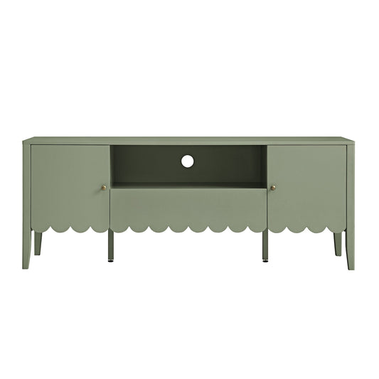 Meuble TV Henley à bords festonnés, 59 po de large, vert sauge