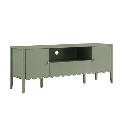 Meuble TV Henley à bords festonnés, 59 po de large, vert sauge