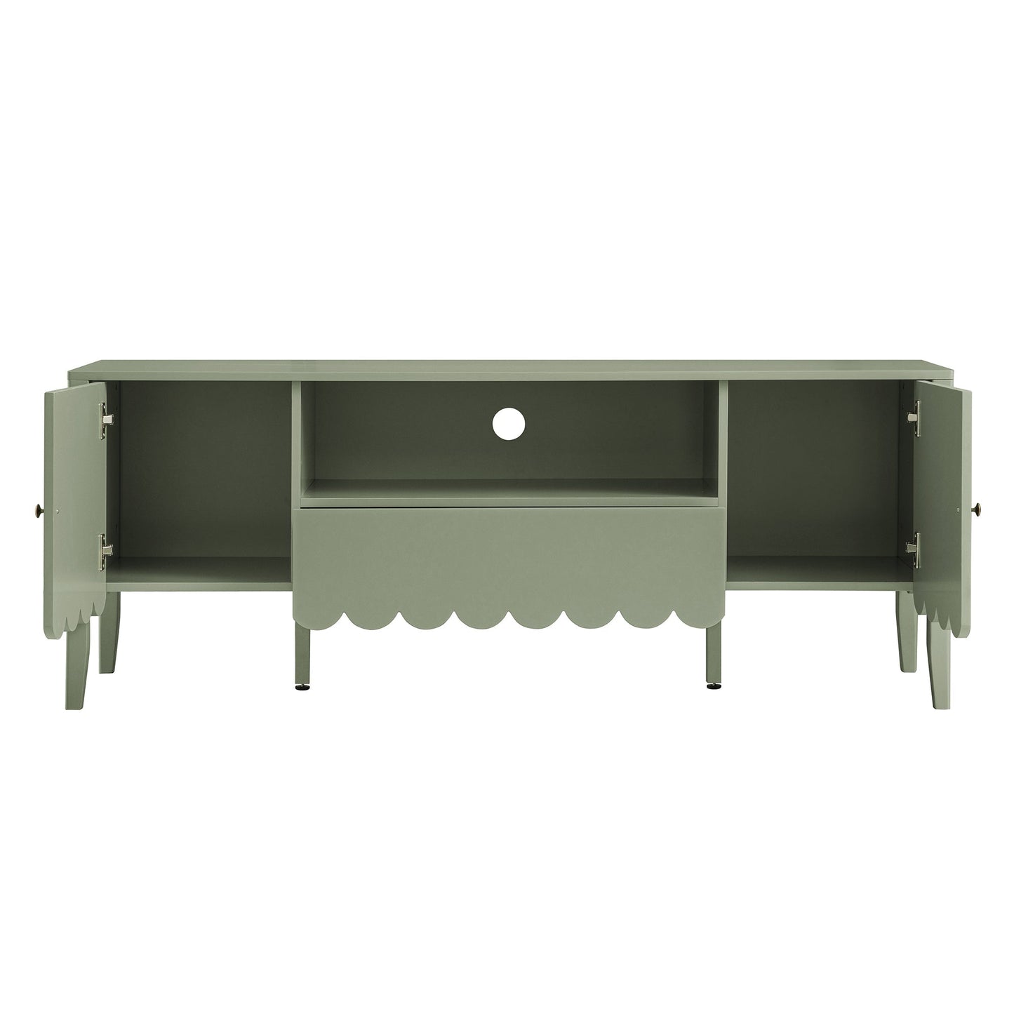 Meuble TV Henley à bords festonnés, 59 po de large, vert sauge