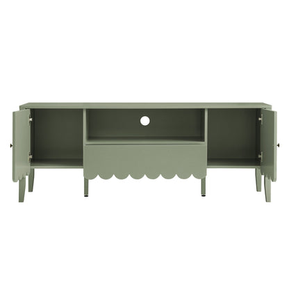 Meuble TV Henley à bords festonnés, 59 po de large, vert sauge