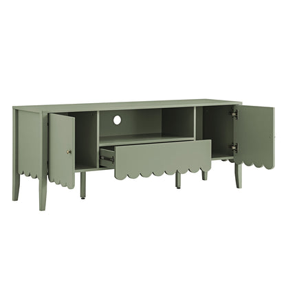 Meuble TV Henley à bords festonnés, 59 po de large, vert sauge