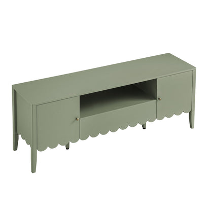 Meuble TV Henley à bords festonnés, 59 po de large, vert sauge