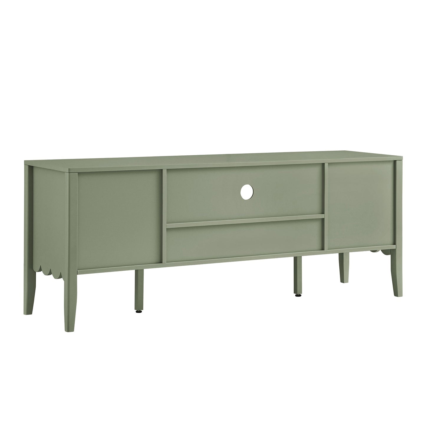 Meuble TV Henley à bords festonnés, 59 po de large, vert sauge