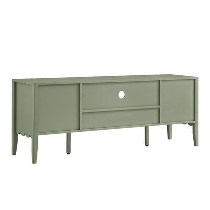 Meuble TV Henley à bords festonnés, 59 po de large, vert sauge