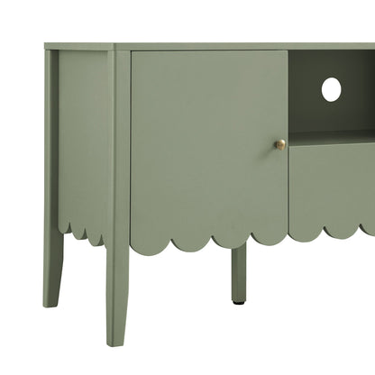 Meuble TV Henley à bords festonnés, 59 po de large, vert sauge