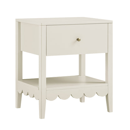 Table de chevet Henley à bords festonnés avec tiroir, sable clair
