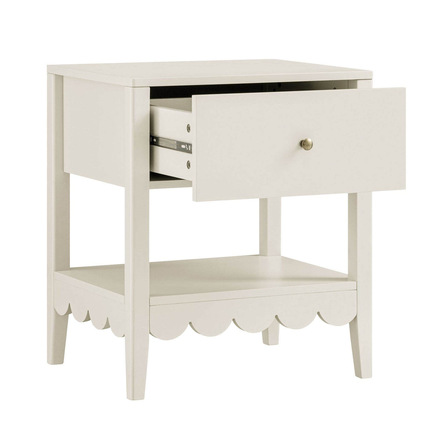 Table de chevet Henley à bords festonnés avec tiroir, sable clair