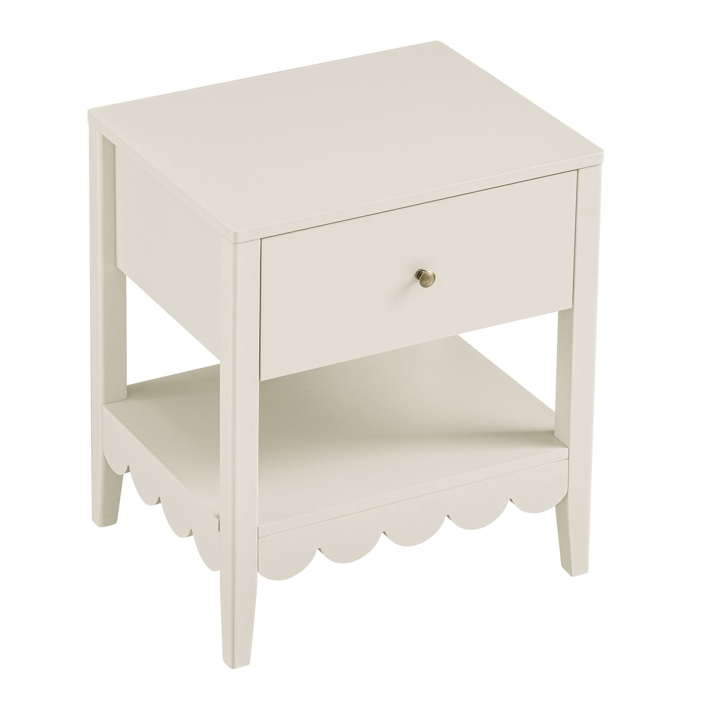 Table de chevet Henley à bords festonnés avec tiroir, sable clair