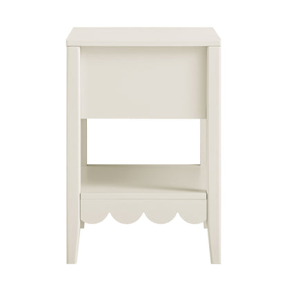 Table de chevet Henley à bords festonnés avec tiroir, sable clair